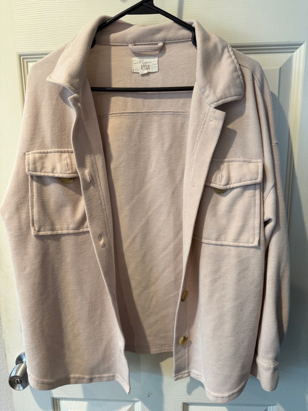 Hippie Rose Pale Pink Utility Shacket